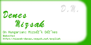 denes mizsak business card